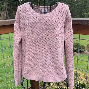 Old Navy Ladies size Medium Mauve Pink Long Sleeve Cableknit Sweater